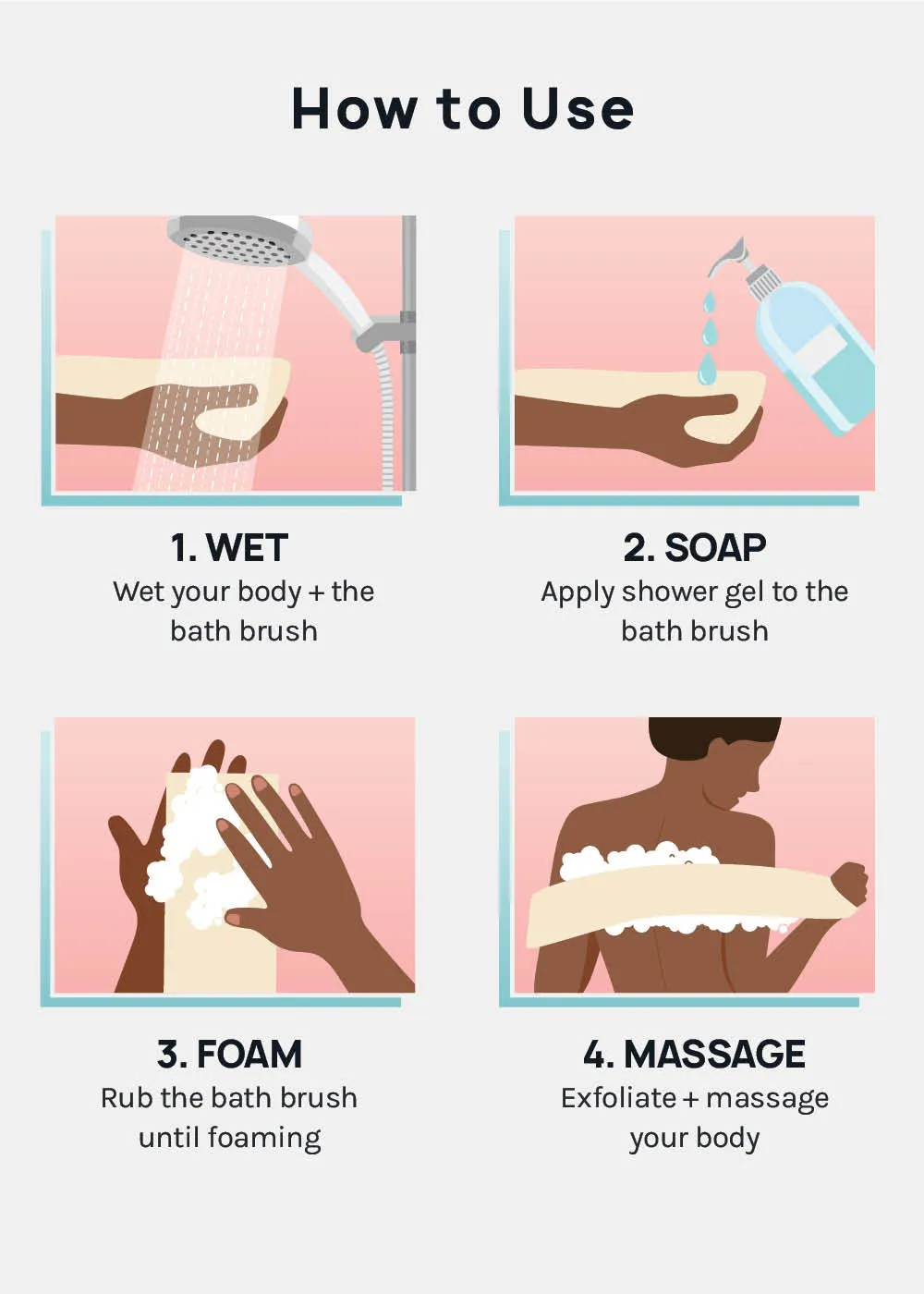 A  Silicone Body Wash Strap
