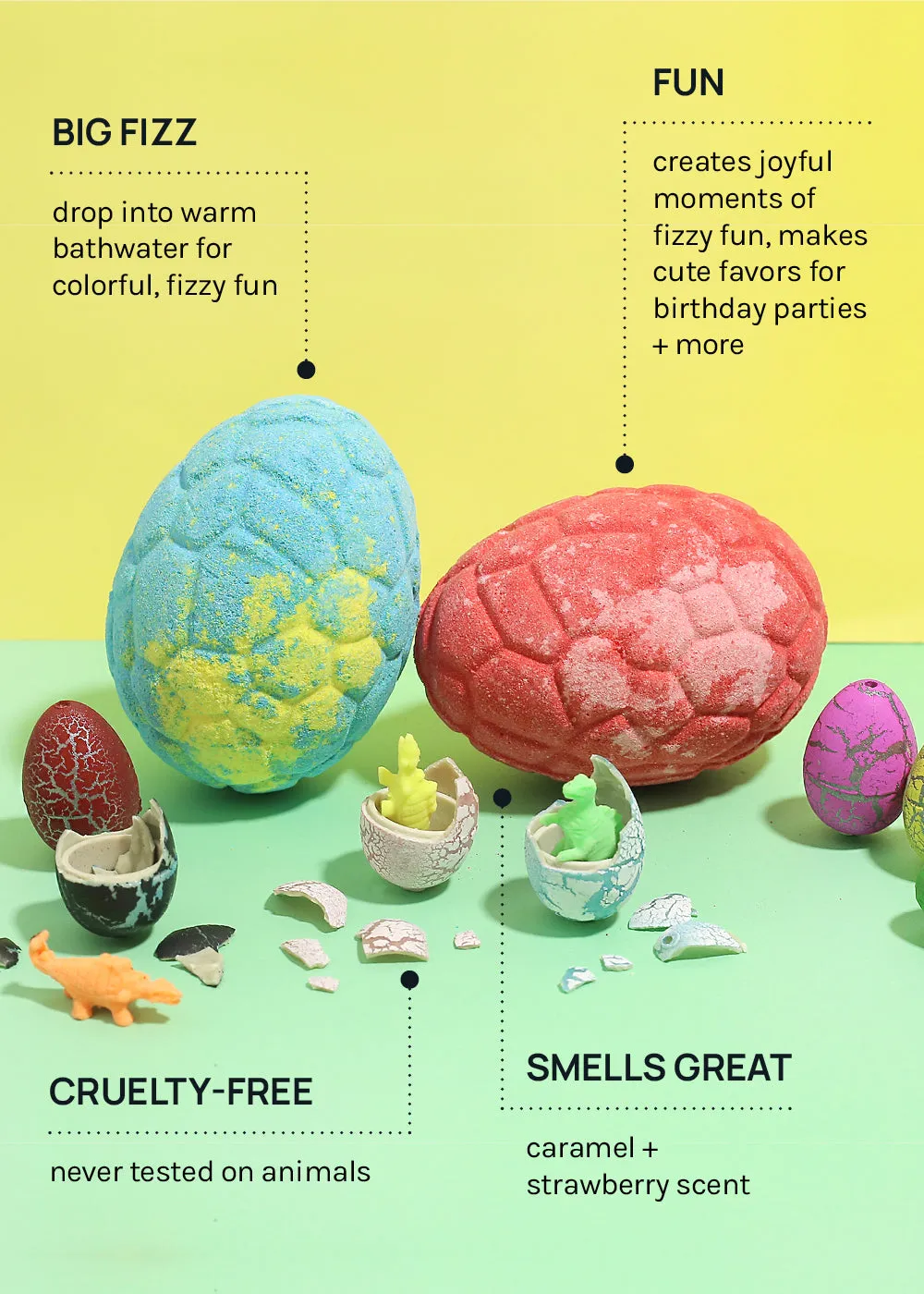 AOA Dino Egg Bath Bomb - Strawberry