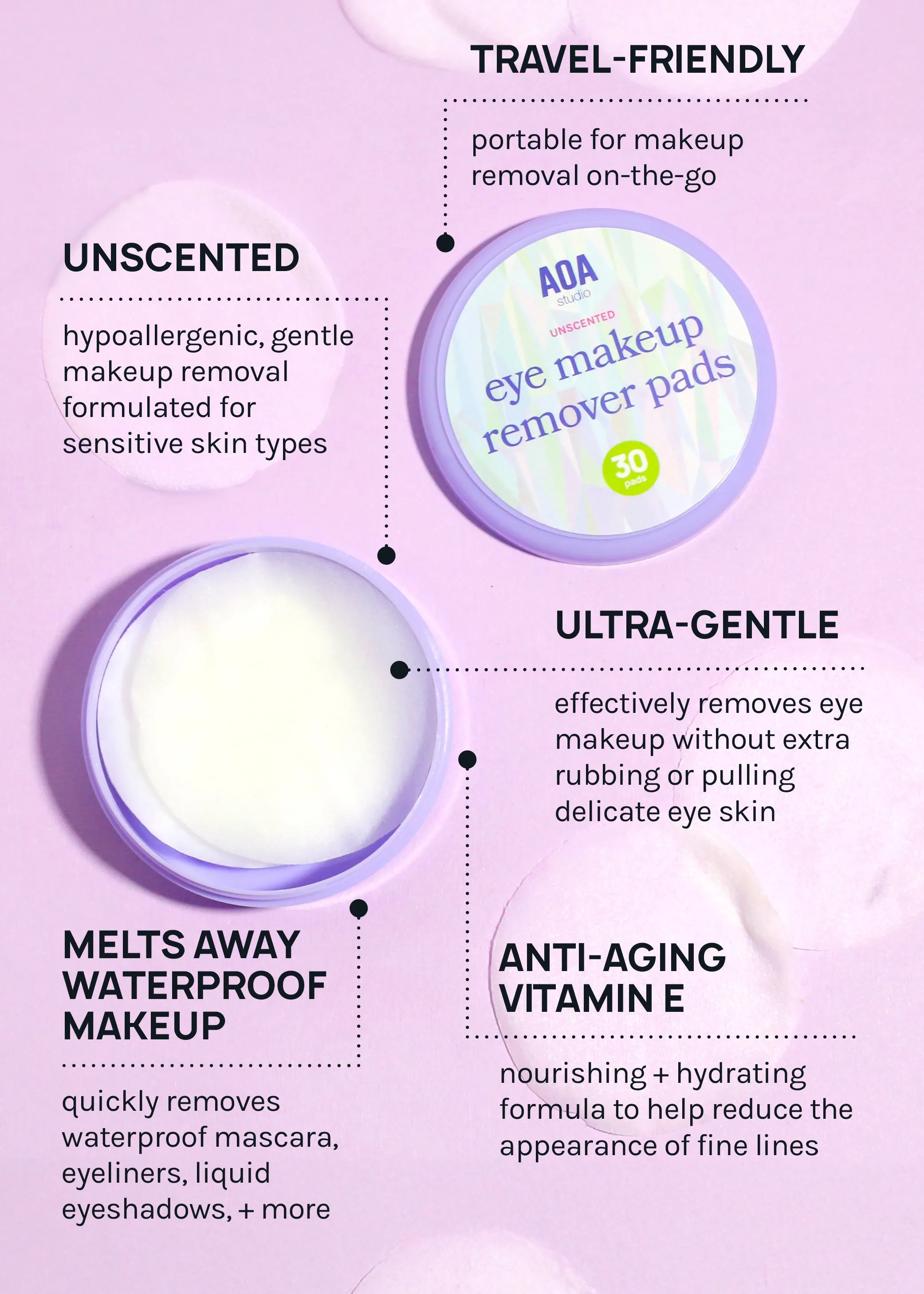 AOA Eye Makeup Remover Pads  Unscented