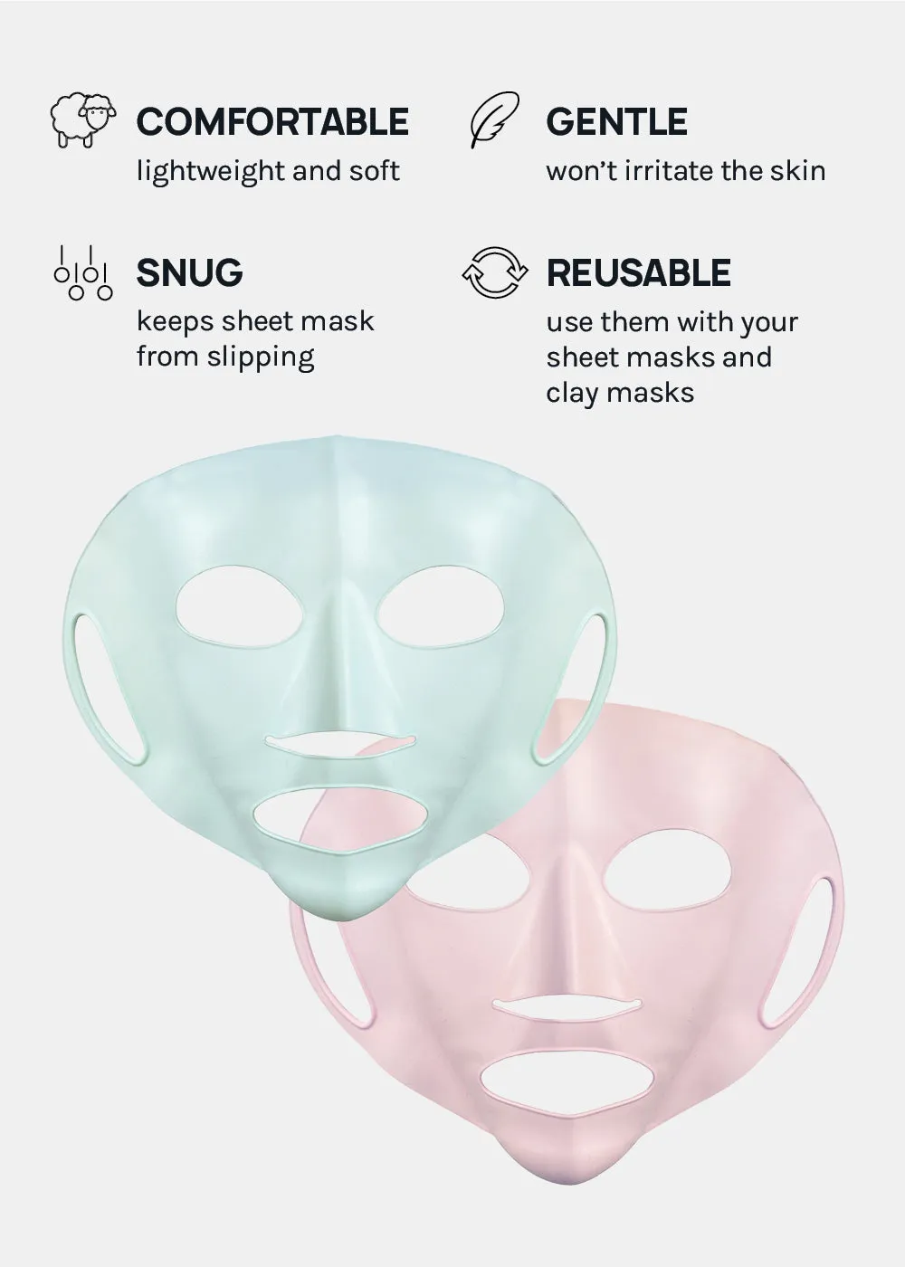 AOA Reuse-able Silicone Mask Cover