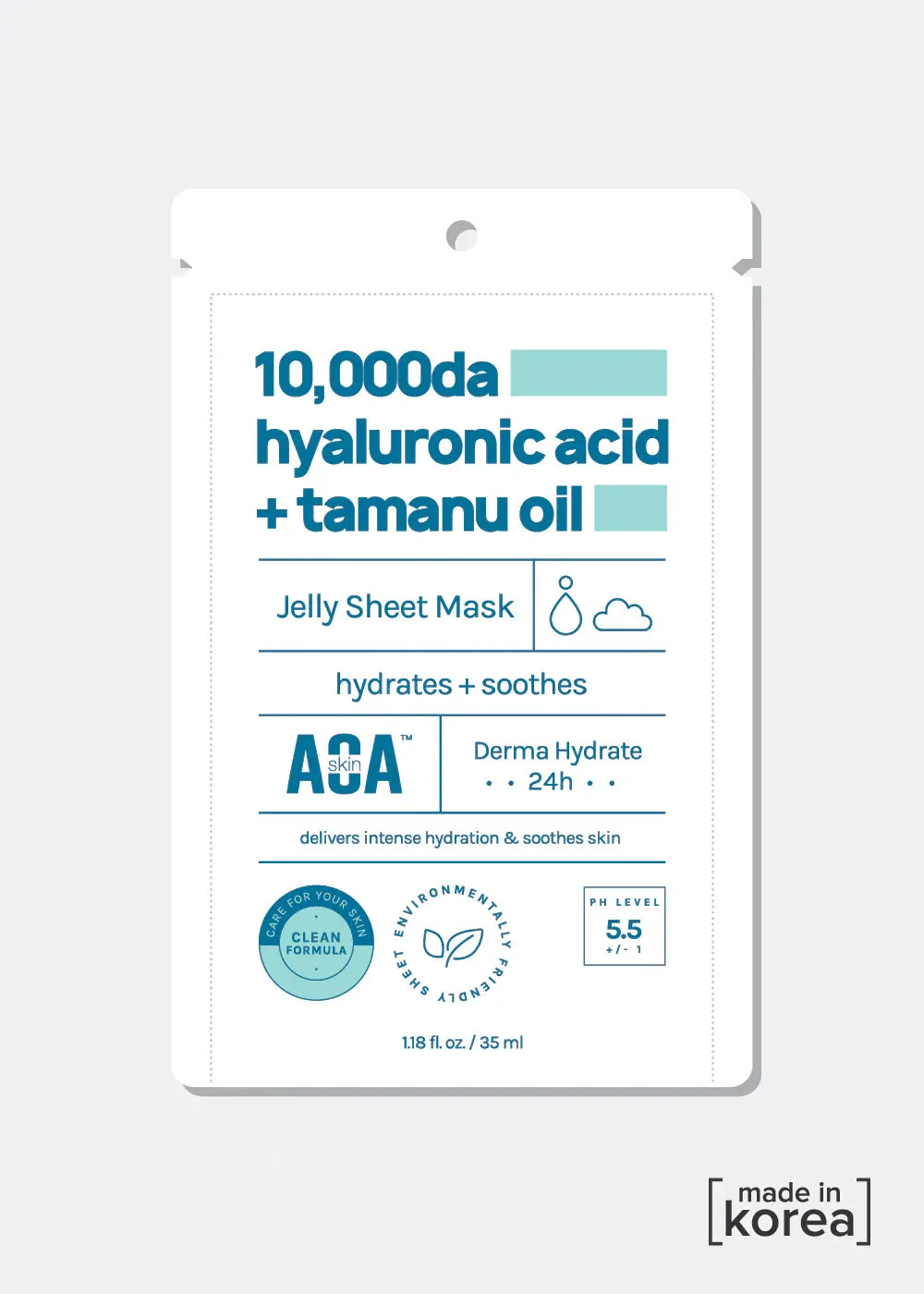 AOA Skin 10,000da Hyaluronic Acid   Tamanu Oil Sheet Mask