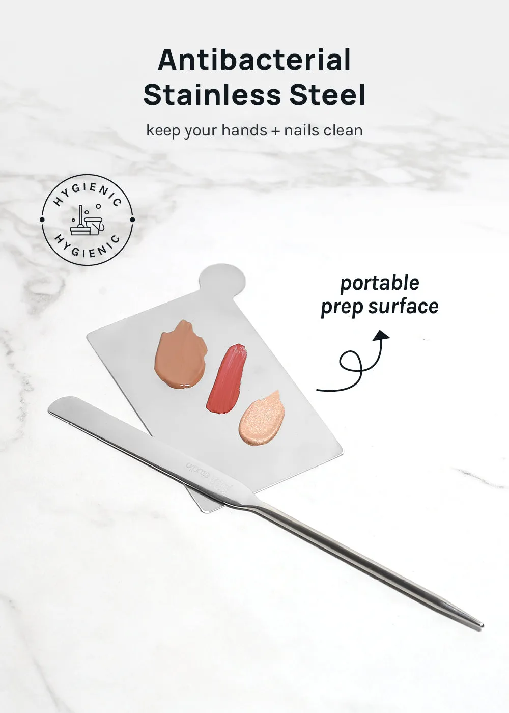 AOA Stainless Steel Mixing Palette and Spatula with Protective Sleeve