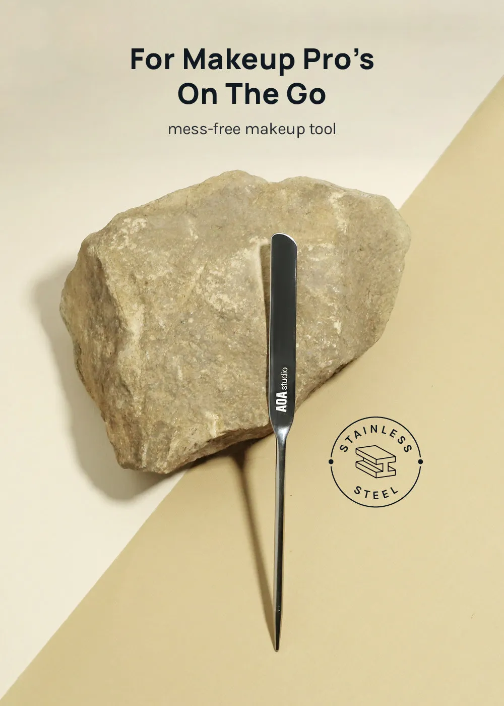 AOA Stainless Steel Mixing Palette and Spatula with Protective Sleeve