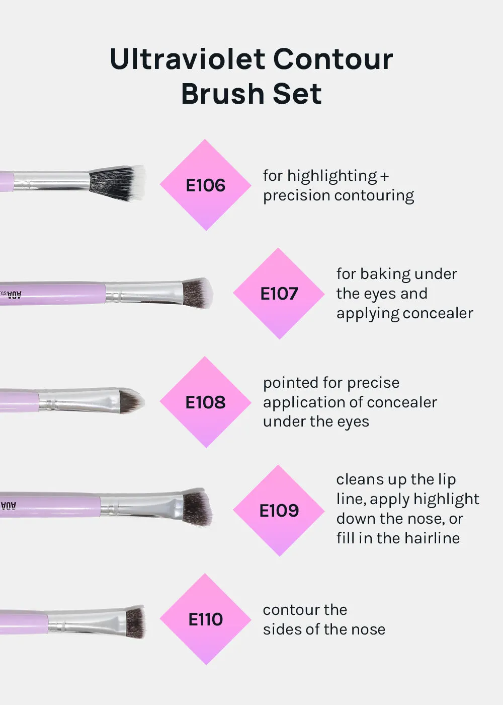 AOA UltraViolet Contour Brush Set   Brush Roll