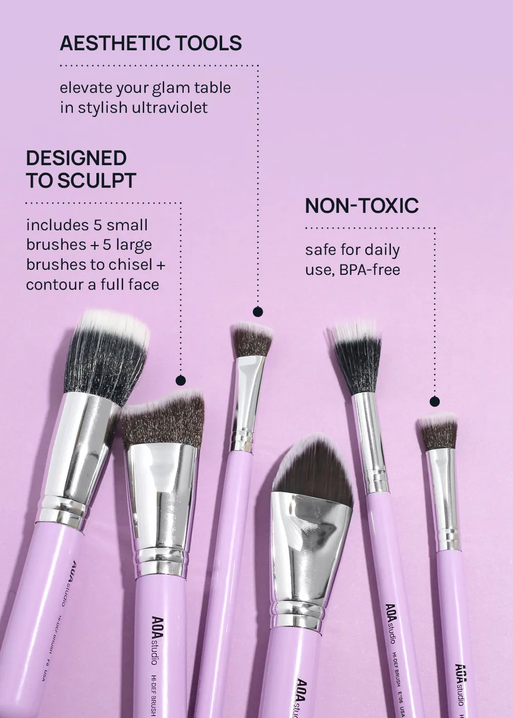 AOA UltraViolet Contour Brush Set   Brush Roll