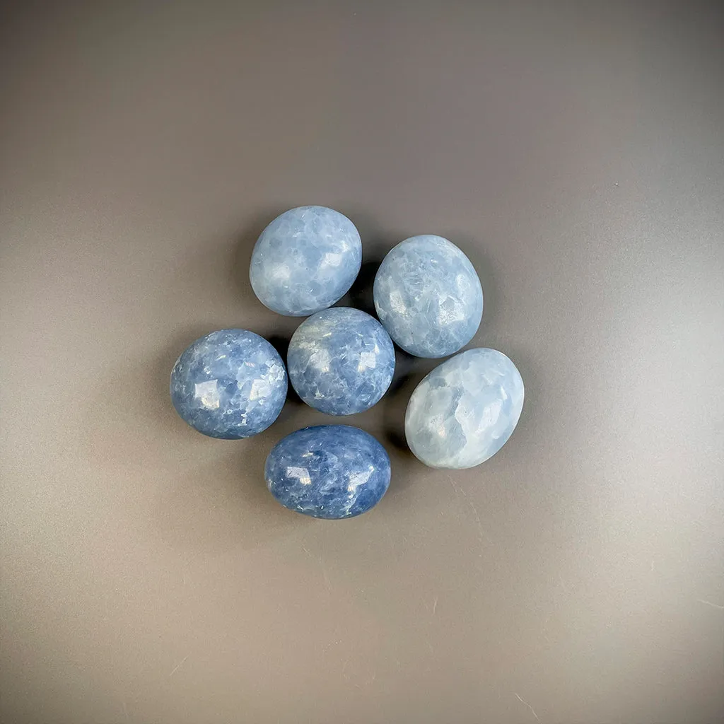 Blue Calcite Palm Stones