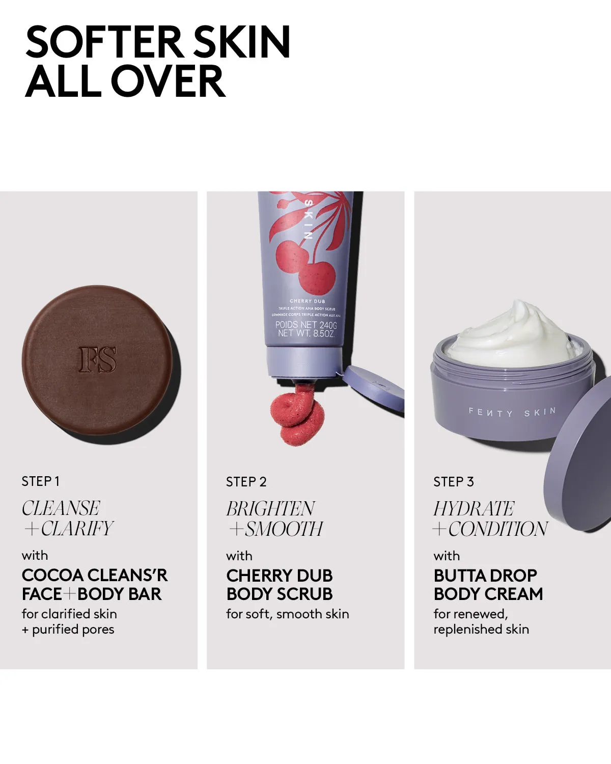 Cherry Dub Triple Action AHA Body Scrub Fenty Beauty