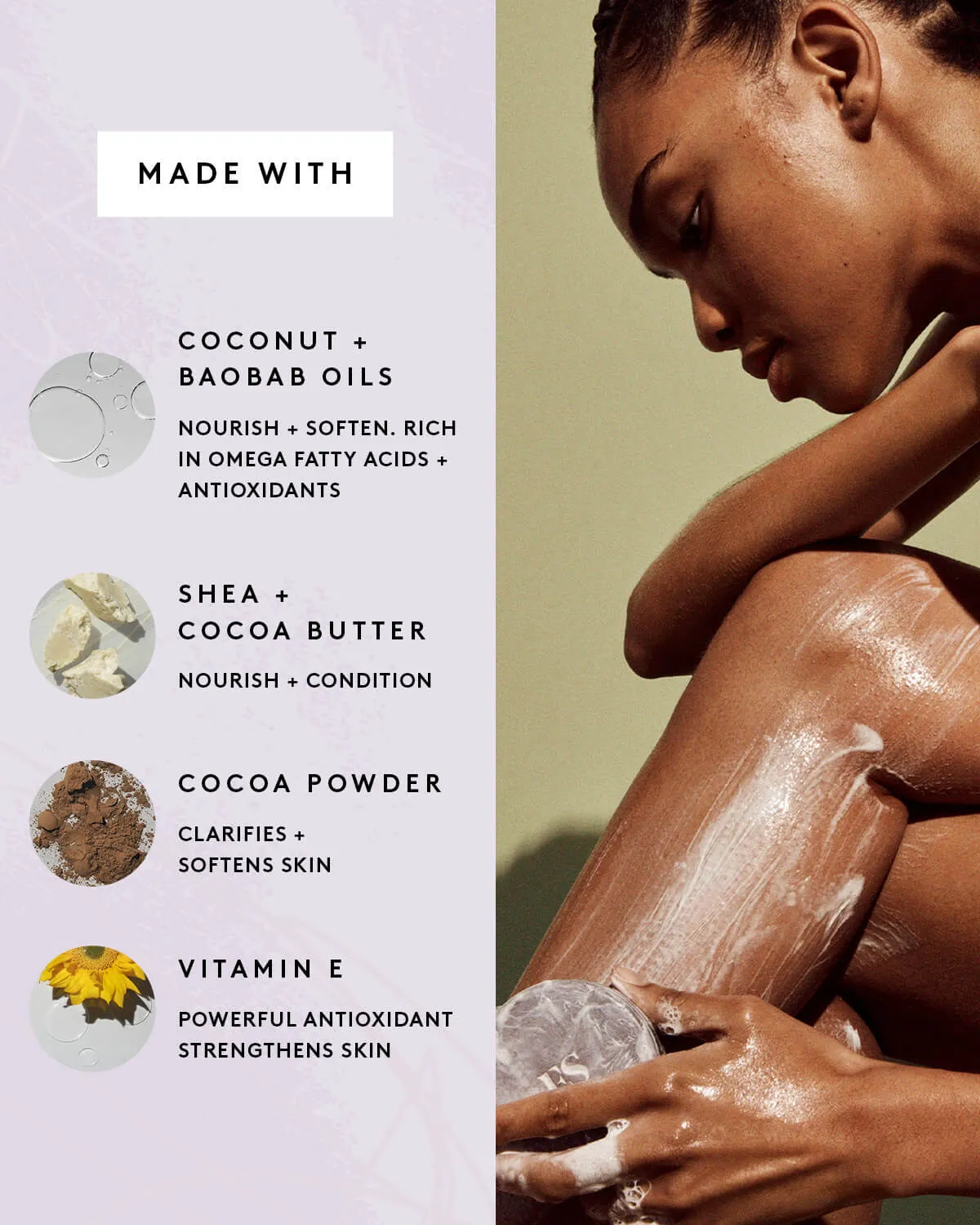 Cocoa Cleans'r Soothing All-Over Cleansing Bar with Coconut Oil   Shea Butter Fenty Beauty