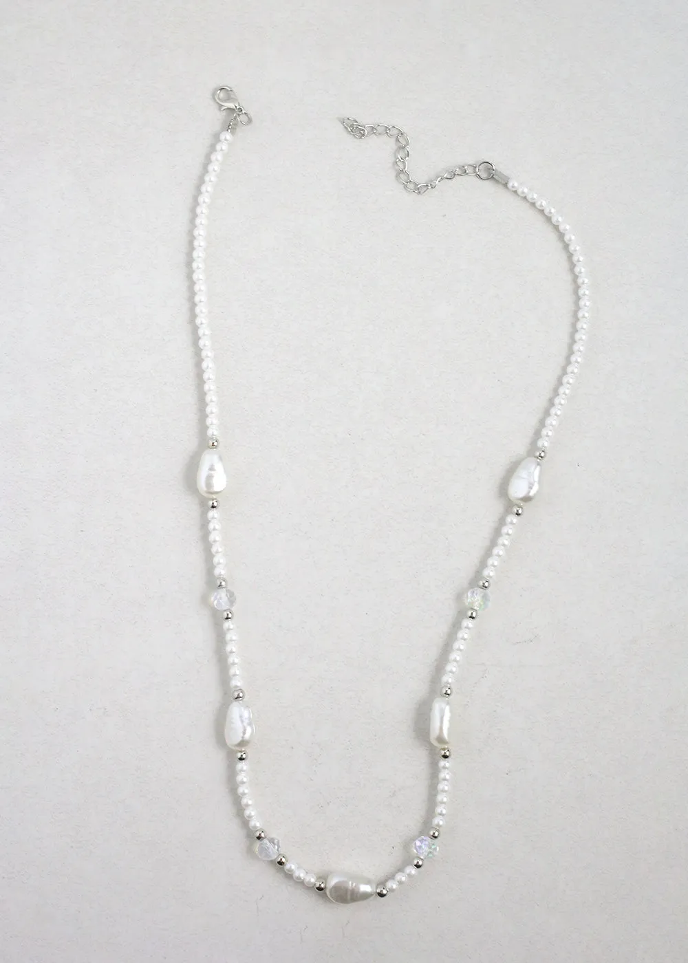 Elegant Pearl & Seed Bead Necklace