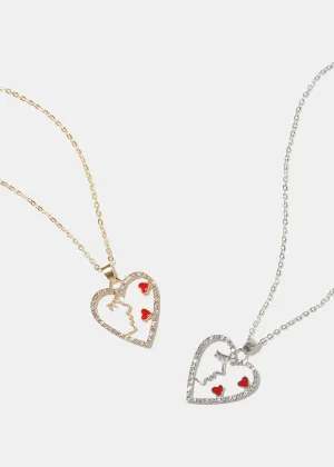Face in Heart Necklace