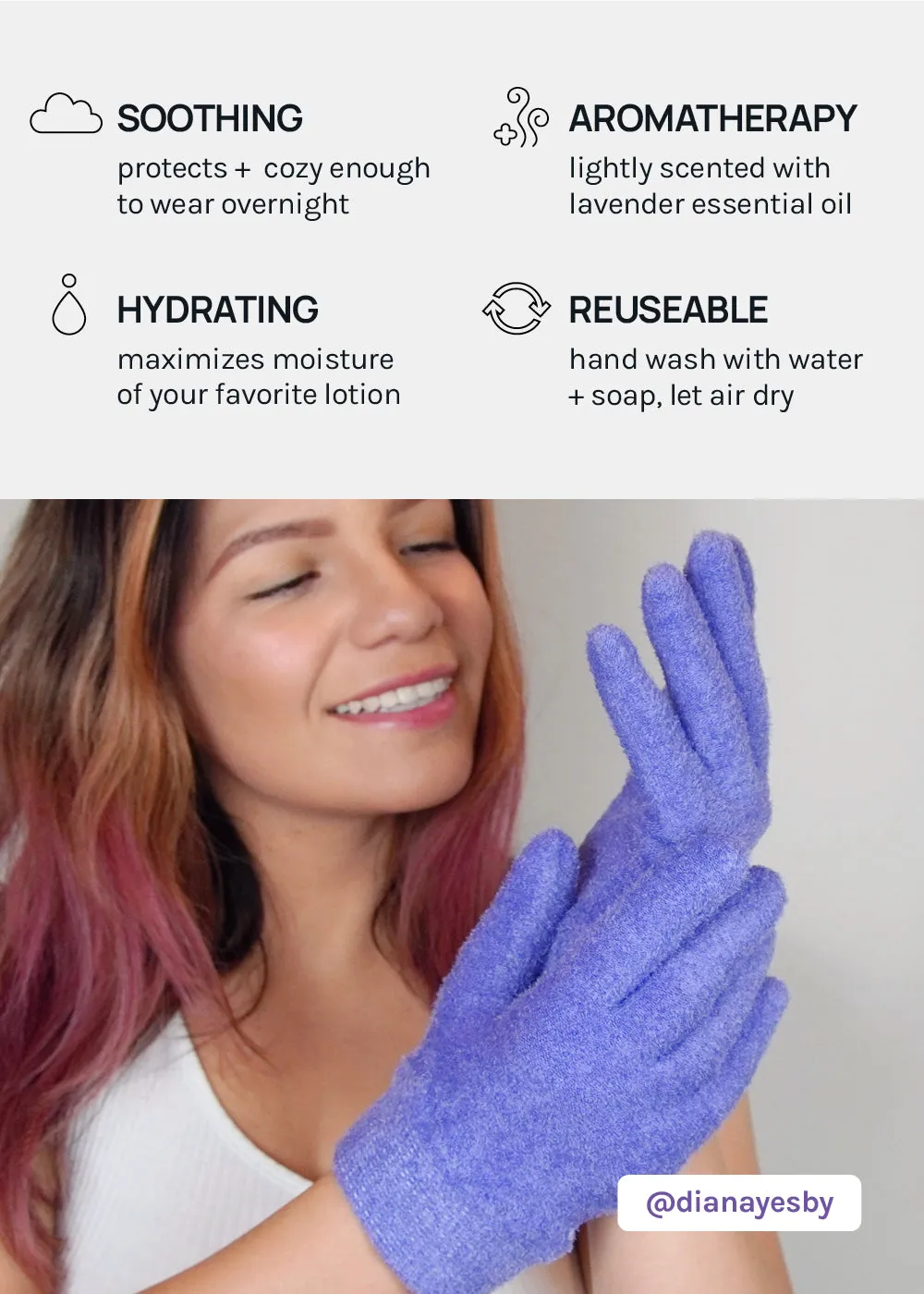 Gel Lined Moisturizing Spa Glove - Lavender