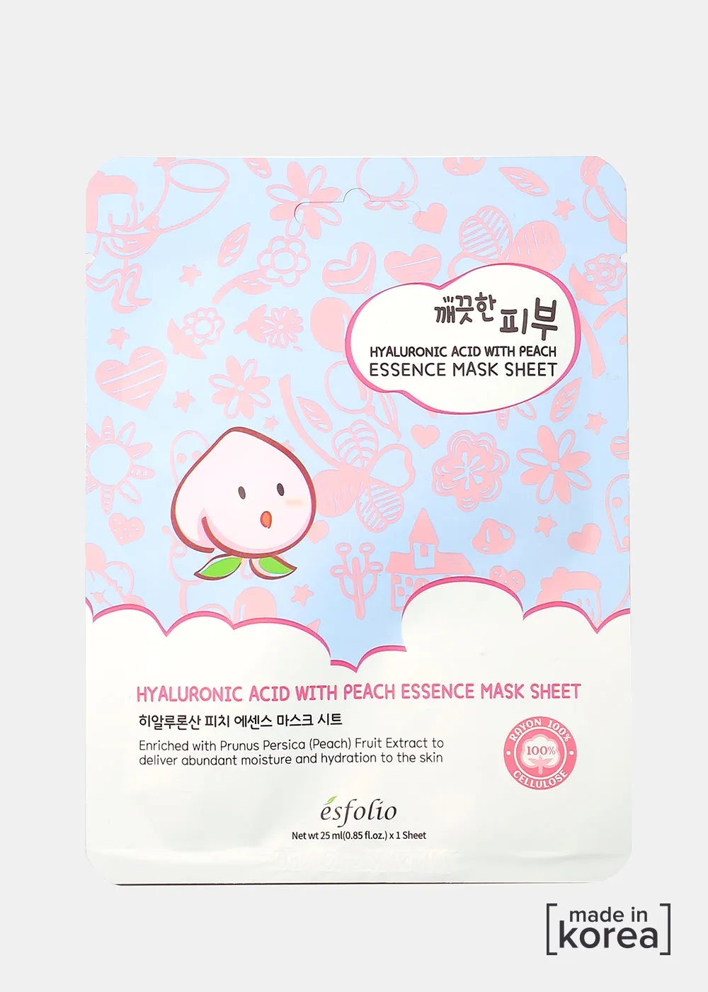 Hyaluronic Acid   Peach Essence Sheet Mask