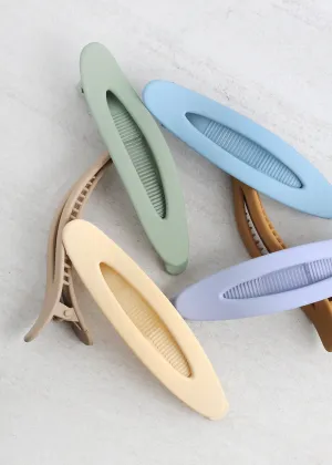 Large Matte Pastel Flat Hair Clips