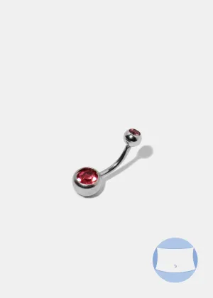 Miss A Body Jewelry - Dangle Belly Button Ring - Pink/Silver