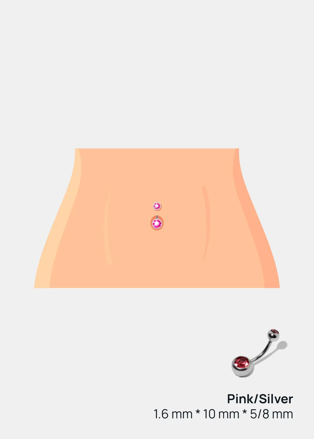 Miss A Body Jewelry - Dangle Belly Button Ring - Pink/Silver