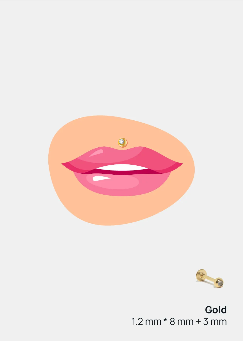 Miss A Body Jewelry - Labret Monroe Ball Lip Stud
