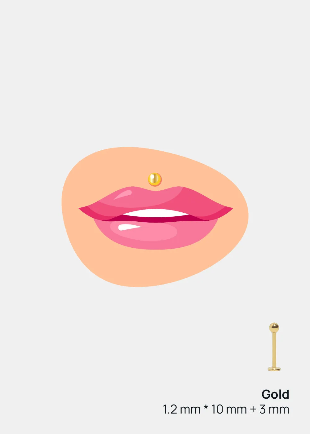 Miss A Body Jewelry - Labret Monroe Ball Lip Stud