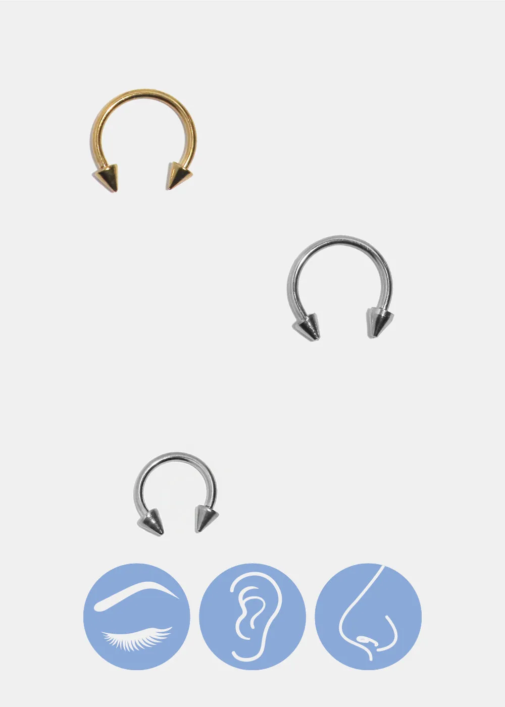 Miss A Body Jewelry - Spiked Horseshoe Hoop Earring