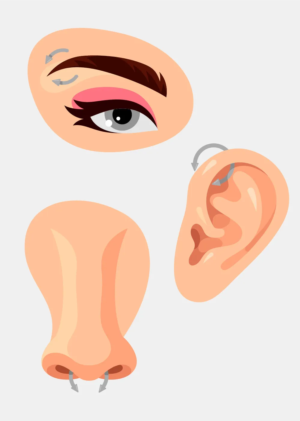 Miss A Body Jewelry - Spiked Horseshoe Hoop Earring