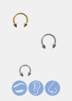 Miss A Body Jewelry - Spiked Horseshoe Hoop Earring