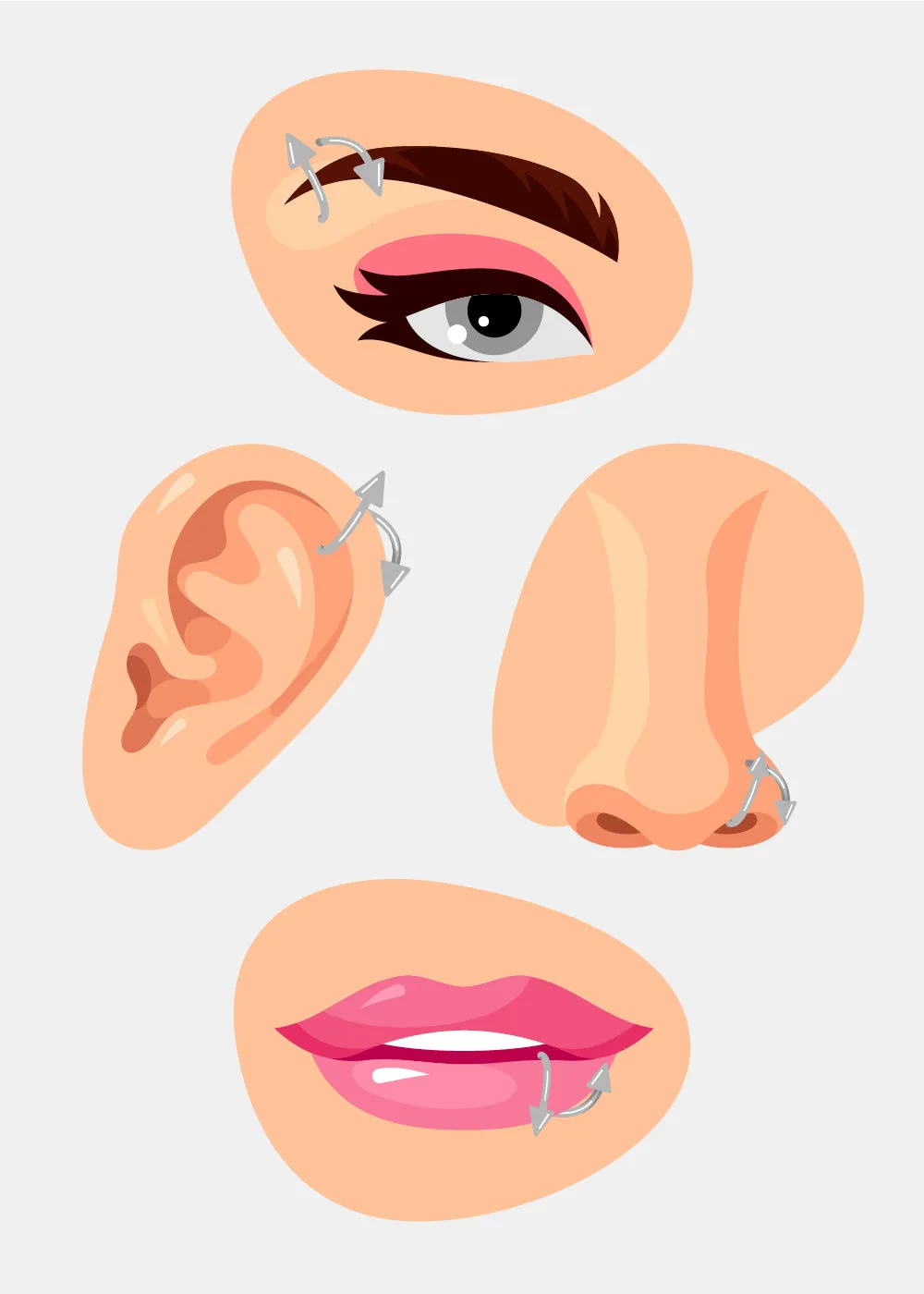 Miss A Body Jewelry - Spiked Spiral Hoop Earring