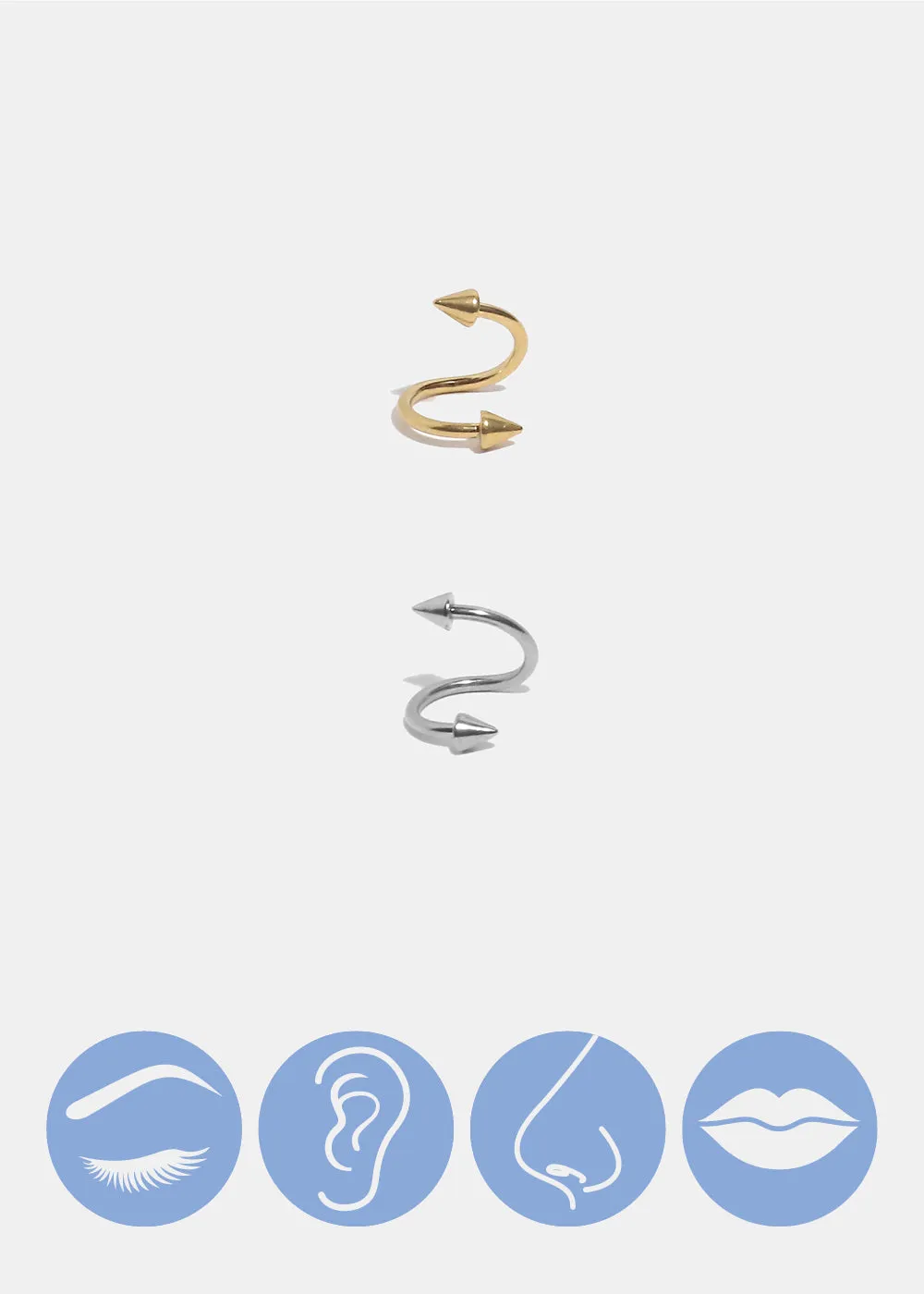 Miss A Body Jewelry - Spiked Spiral Hoop Earring