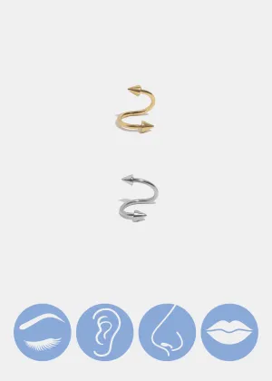 Miss A Body Jewelry - Spiked Spiral Hoop Earring