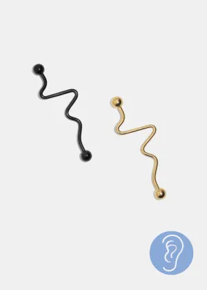 Miss A Body Jewelry - Wave Industrial Bar Earring