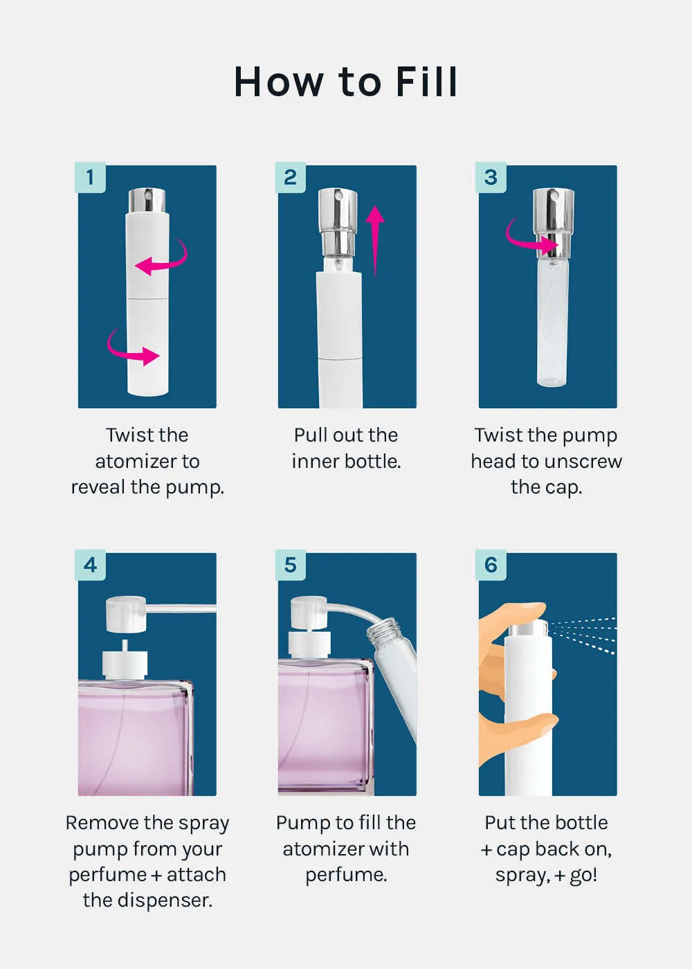Miss A Twist   Spray Refillable Perfume Atomizer